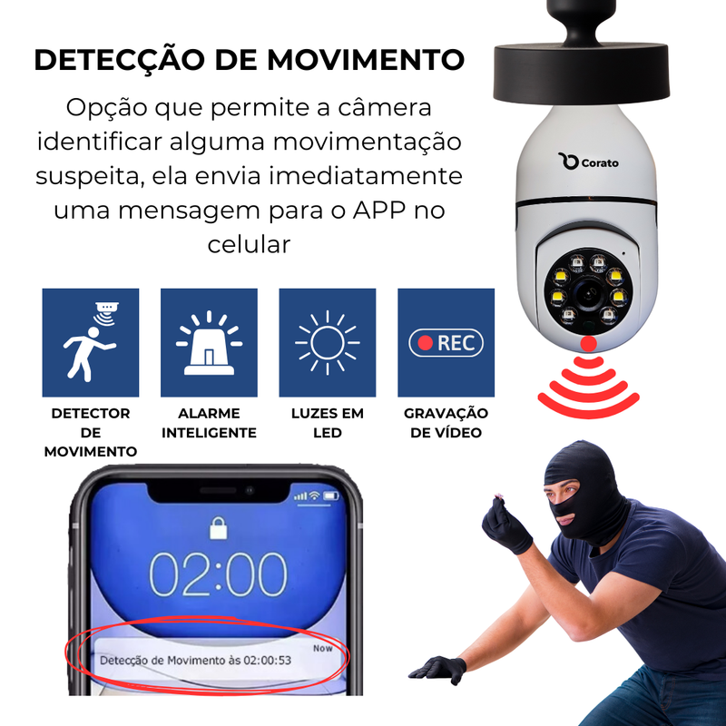 Câmera Giratória 360° Wifi - Compre 1 , leve 2