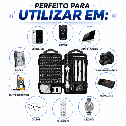 Kit Ferramentas 115 em 1 – Completo para Reparos de Precisão