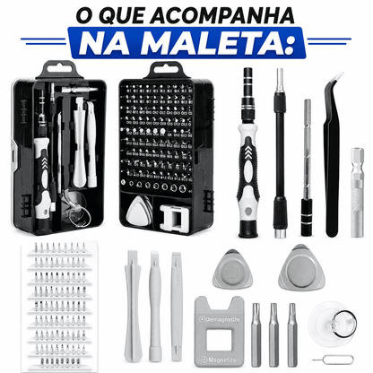 Kit Ferramentas 115 em 1 – Completo para Reparos de Precisão