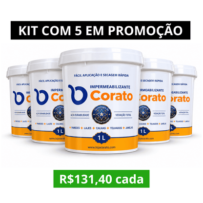 Kit com 5 - Impermeabilizante Multiuso Corato 1 Litro