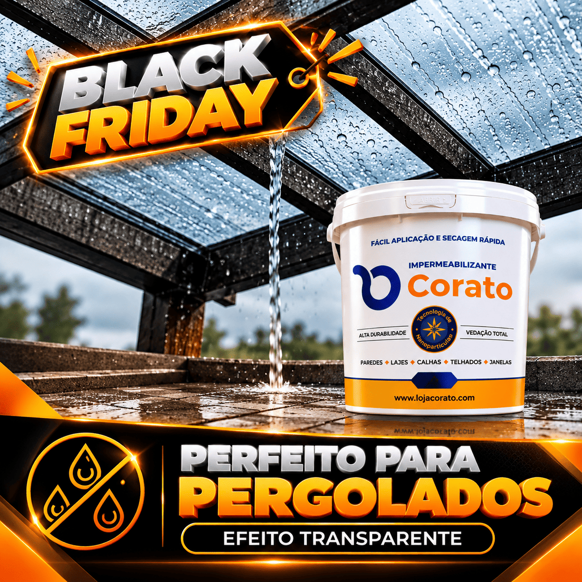 BLACK FRIDAY COMPRE 1, LEVE 2: Impermeabilizante Corato 1 litro