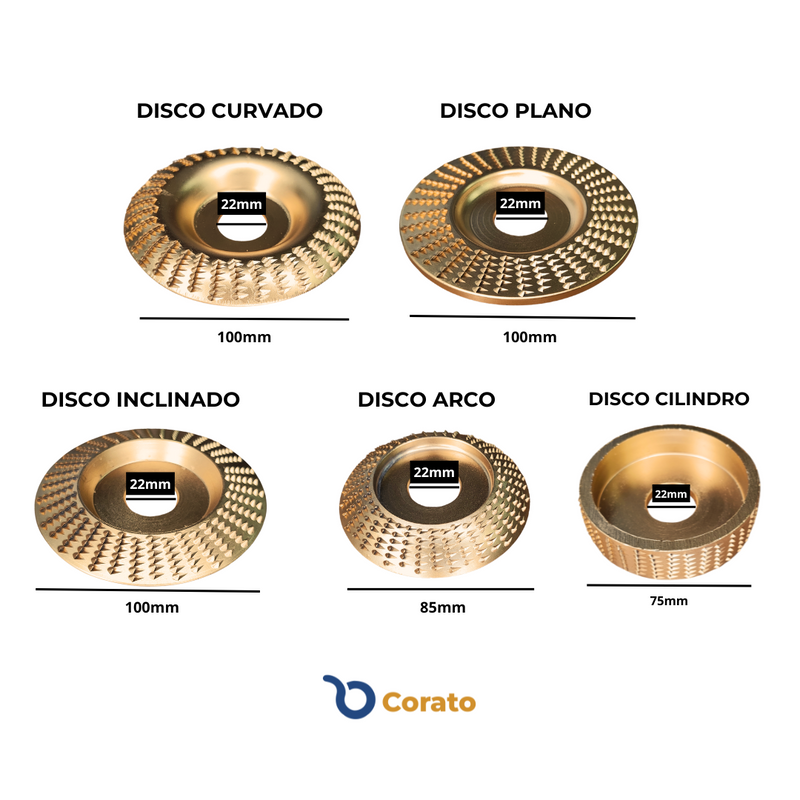 Kit Discos de Desbaste para Madeira 5 Peças